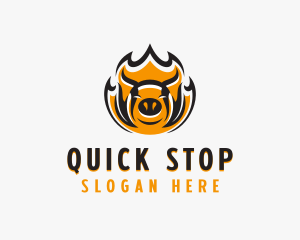 Pork BBQ Grill  logo design