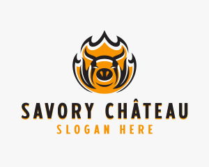 Pork BBQ Grill  logo design