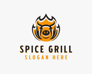 Pork BBQ Grill  logo design