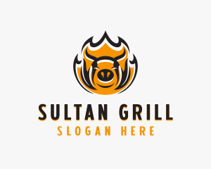 Pork BBQ Grill  logo design