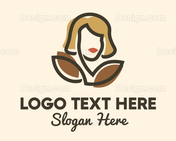 Lady Plant Flower Logo