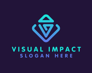 Modern Diamond Torch Letter V logo design