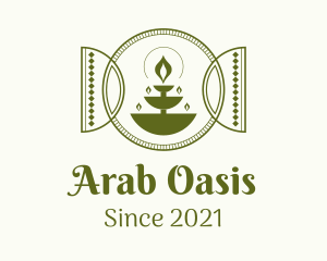 Green Arabic Fountain logo design