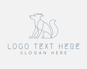 Blue Sitting Dog logo