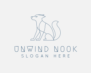 Blue Sitting Dog logo design