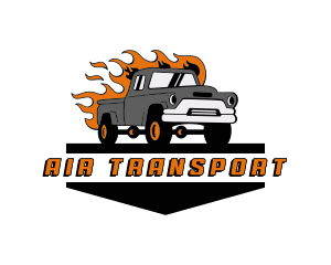 Flame Truck Transportation logo design