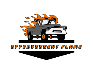 Flame Truck Transportation logo design