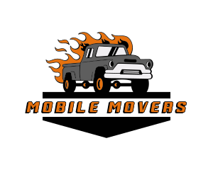 Flame Truck Transportation logo design