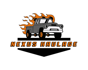 Flame Truck Transportation logo design