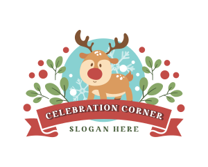 Christmas Holiday Reindeer logo design