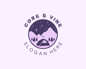 Mountain Camping Tent logo design