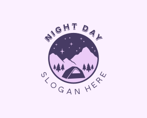 Mountain Camping Tent logo design