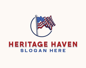 American Flag Heritage logo design