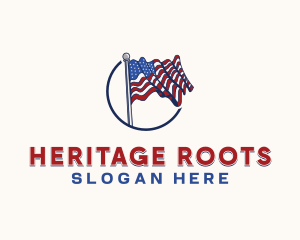 American Flag Heritage logo design