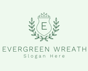 Crown Wreath Shield logo design