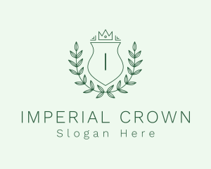 Crown Wreath Shield logo design