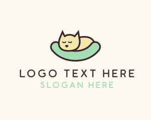 Sleeping Cat Animal Logo