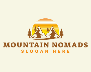 Outdoor Mountain Sunset logo design