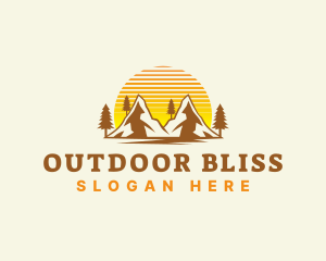 Outdoor Mountain Sunset logo design