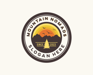 Mountain Outdoor Sunrise logo design