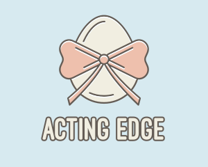 Ribbon Decorated Egg logo design