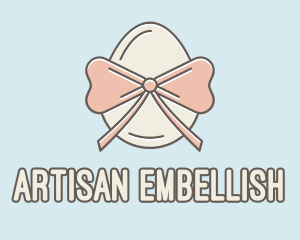 Ribbon Decorated Egg logo design