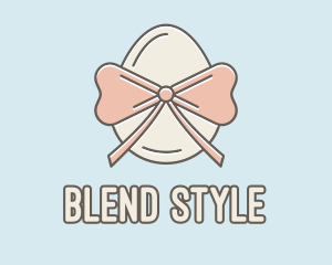 Ribbon Decorated Egg logo design