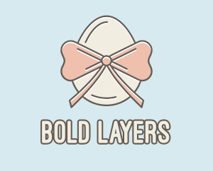 Ribbon Decorated Egg logo design