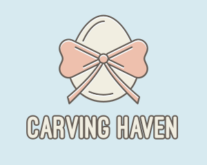 Ribbon Decorated Egg logo design