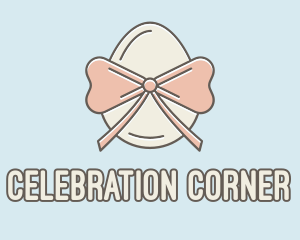 Ribbon Decorated Egg logo design