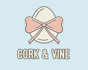 Ribbon Decorated Egg logo design