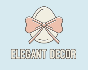 Ribbon Decorated Egg logo design