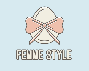 Ribbon Decorated Egg logo design