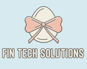 Ribbon Decorated Egg logo design