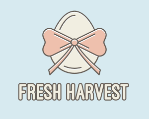 Ribbon Decorated Egg logo design