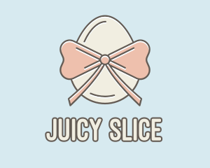 Ribbon Decorated Egg logo design