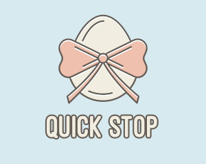 Ribbon Decorated Egg logo design