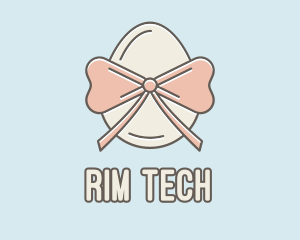 Ribbon Decorated Egg logo design