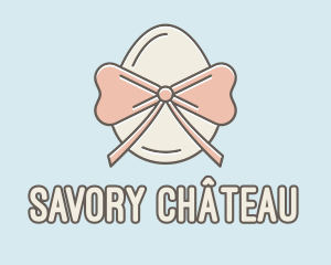 Ribbon Decorated Egg logo design