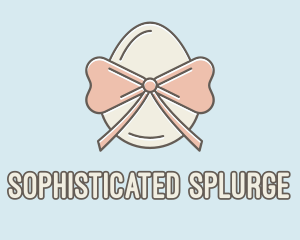 Ribbon Decorated Egg logo design