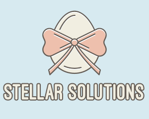 Ribbon Decorated Egg logo design