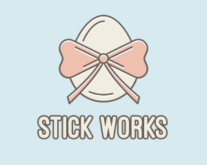 Ribbon Decorated Egg logo design