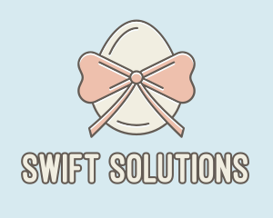 Ribbon Decorated Egg logo design