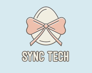 Ribbon Decorated Egg logo design