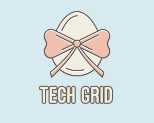 Ribbon Decorated Egg logo design