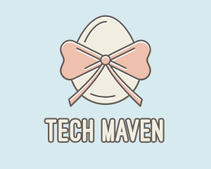 Ribbon Decorated Egg logo design