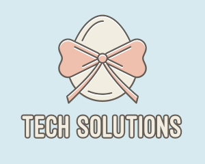 Ribbon Decorated Egg logo design