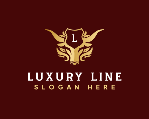 Luxury Bull Crest Shield logo design