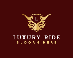 Luxury Bull Crest Shield logo design