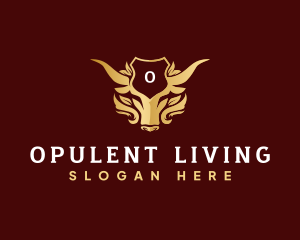 Luxury Bull Crest Shield logo design